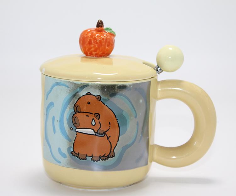 3D Kapibara Capybara Desenli Porselen Kupa Bardak Alk4501