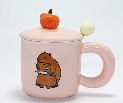 3D Kapibara Capybara Desenli Porselen Kupa Bardak Alk4504
