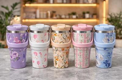 700 Ml Taşıma Kulplu Paslanmaz Çelik Termos Mug - Vakumlu Isı Yalıtımlı Bardak Alk4629