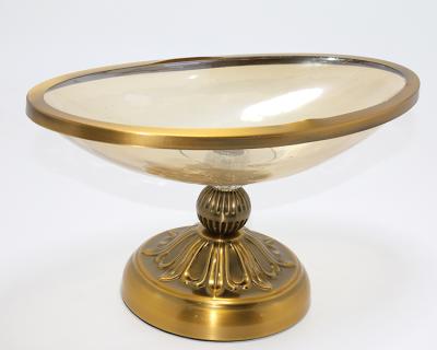 Antik Eskitme Gold Ayaklı Dekoratif Cam Gondol Sunumluk Alk4883