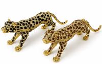 Swaroski Taşlı Leopar Figürü Tekli Alk5761