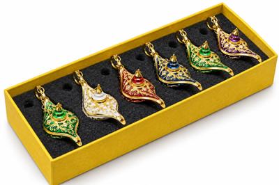 Dekoratif Swarovski Taşlı Alaaddin Sihirli Lambası 6’Lı Set. Alk6186