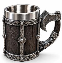 Viking Balta Kulplu 3D Paslanmaz Çelik Kupa Bardak Alk6263