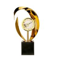 Aurum Twist Şeffaf Çarklı Gold Modern Masa Saati