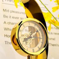 Aurum Twist Şeffaf Çarklı Gold Modern Masa Saati