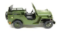 Dekoratif Haki Yeşil Metal Askeri Jeep Vintage Tasarım