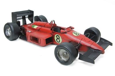 Dekoratif Kırmızı Metal Formula Yarış Arabası Vintage Tasarım