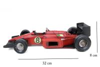 Dekoratif Kırmızı Metal Formula Yarış Arabası Vintage Tasarım