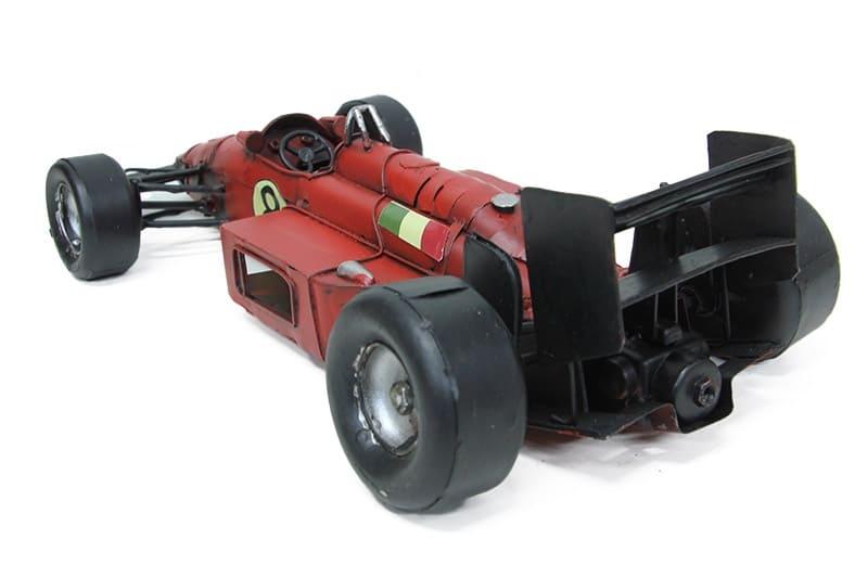 Dekoratif Kırmızı Metal Formula Yarış Arabası Vintage Tasarım