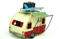Dekoratif Kırmızı Metal Karavan Tenteli Model