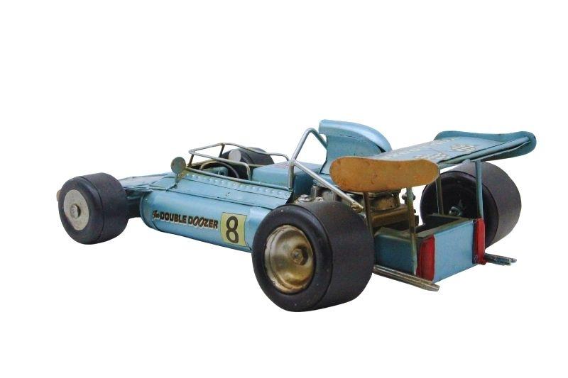 Dekoratif Mavi Metal Formula Yarış Arabası Vintage Tasarım