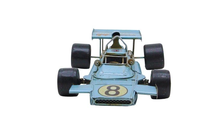 Dekoratif Mavi Metal Formula Yarış Arabası Vintage Tasarım