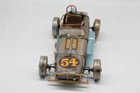 Dekoratif Mavi Metal Yarış Arabası 54 Numara Vintage Tasarım
