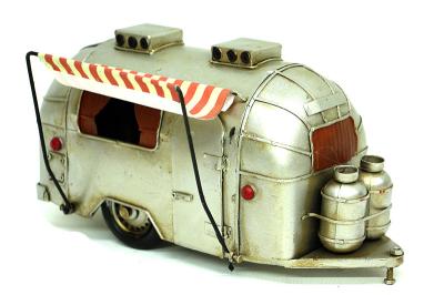 Dekoratif Metal Gümüş Çekme Karavan Tenteli ve Tüp Detaylı Model