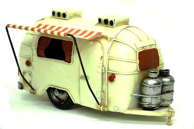 Dekoratif Metal Krem Çekme Karavan Tenteli ve Tüp Detaylı Model