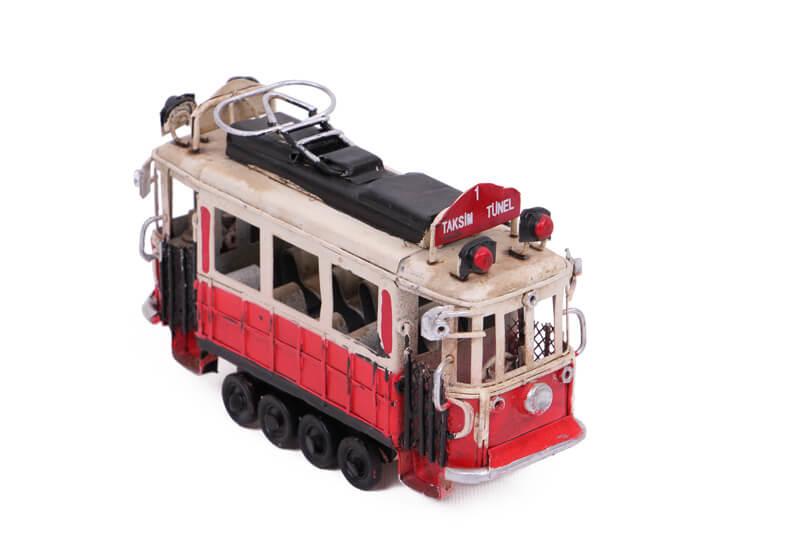 Dekoratif Metal Taksim Tramvay Kumbaralı Küçük