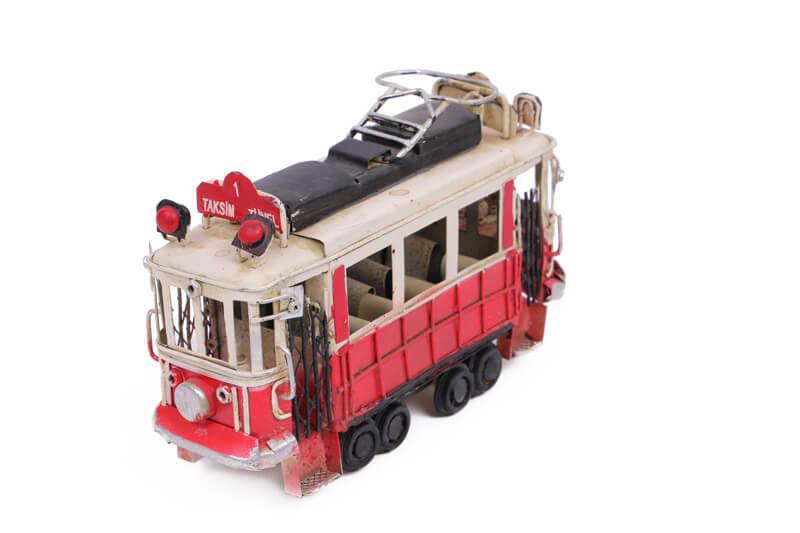 Dekoratif Metal Taksim Tramvay Orta Boy 18 cm