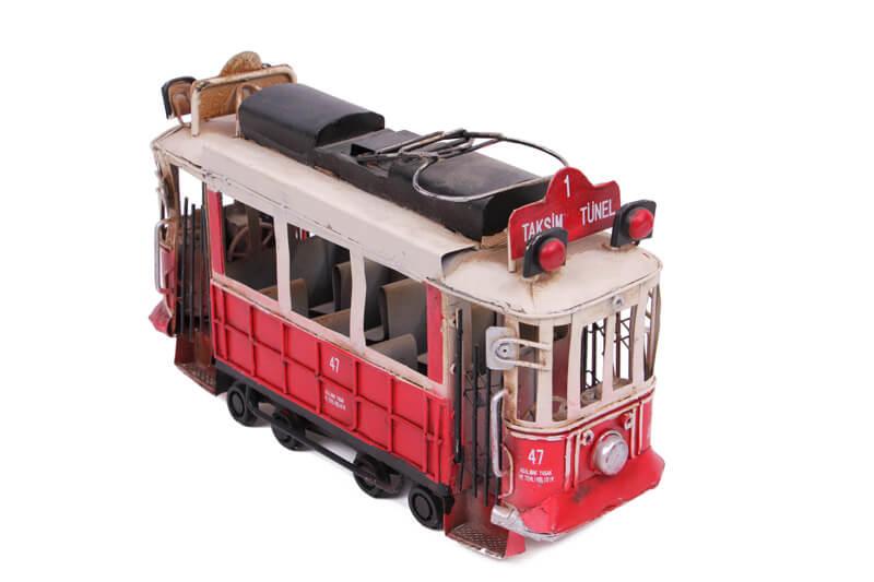 Dekoratif Metal Tarihi Taksim Tramvay 24 cm