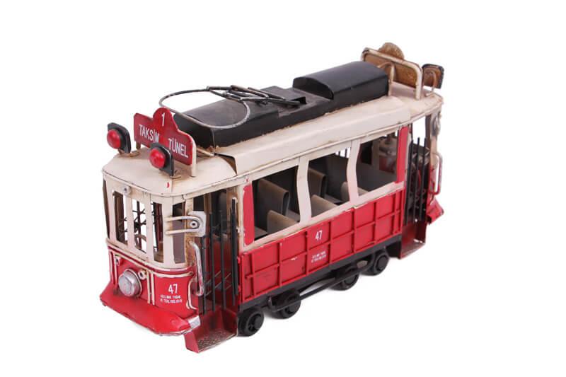 Dekoratif Metal Tarihi Taksim Tramvay 24 cm