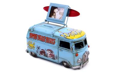 Dekoratif Metal Vosvos Minibüs Çerçeveli ve Kumbaralı Model 2