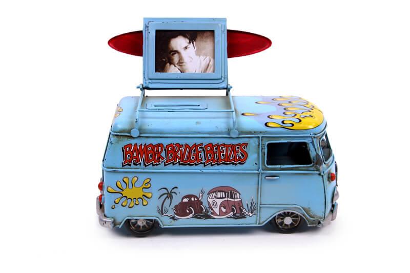 Dekoratif Metal Vosvos Minibüs Çerçeveli ve Kumbaralı Model 2