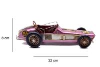 Dekoratif Pembe Metal Yarış Arabası 54 Numara Retro Tasarım