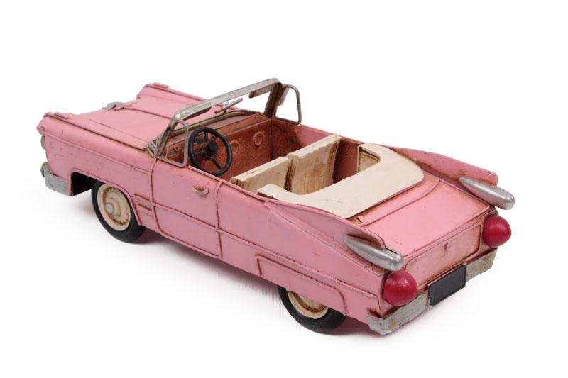 Dekoratif Pembe Üstü Açık Classic Chevrolet Vintage Metal Araba