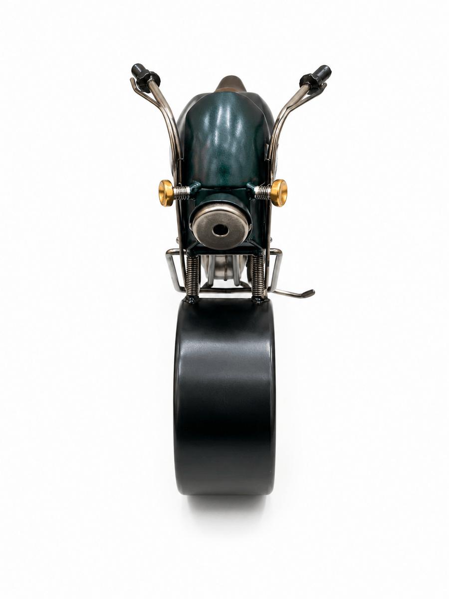 Dekoratif Route 66 Temalı Metal Saatli Motosiklet 44 cm