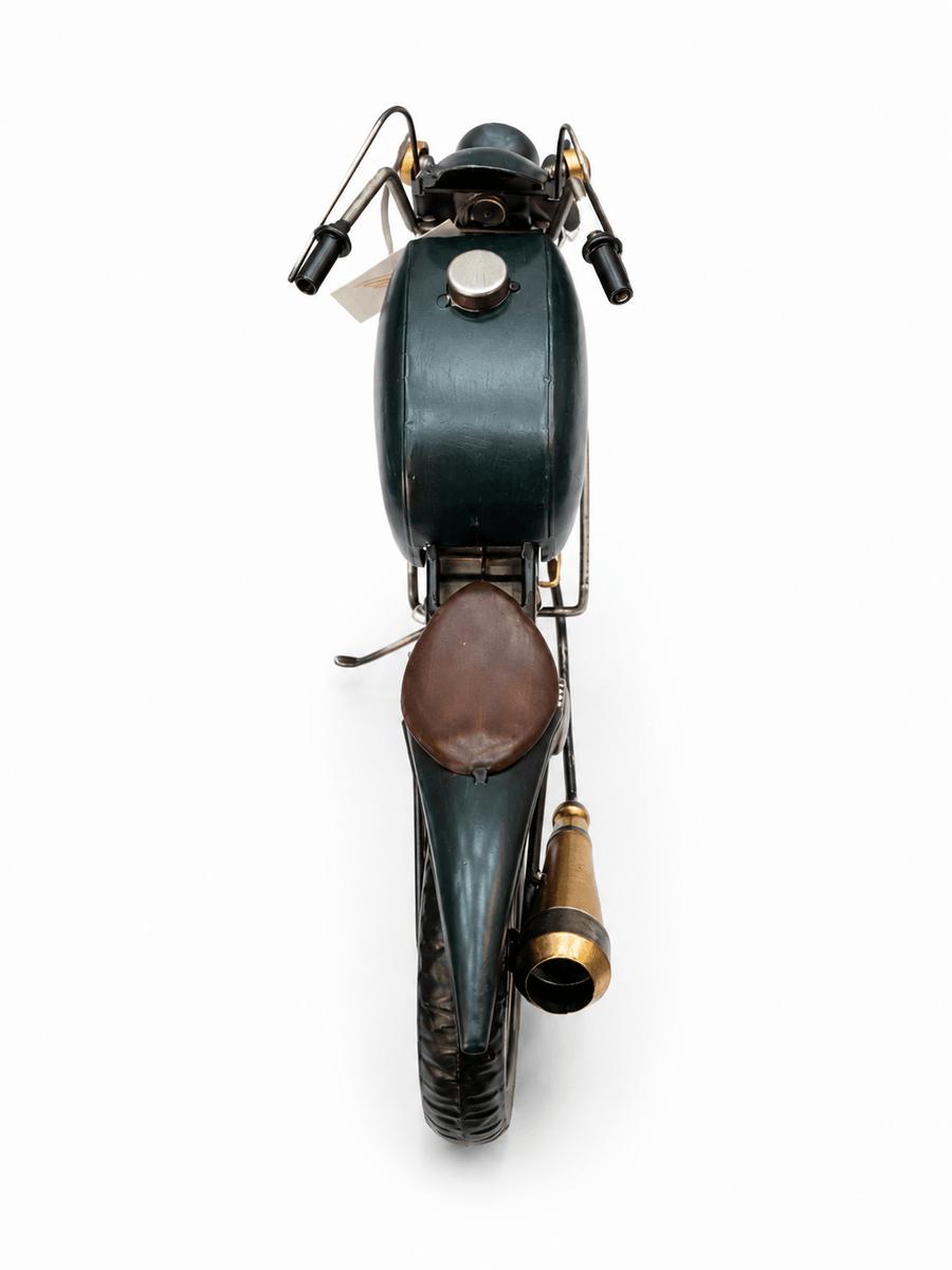 Dekoratif Route 66 Temalı Metal Saatli Motosiklet 44 cm