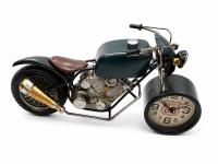 Dekoratif Route 66 Temalı Metal Saatli Motosiklet 44 cm