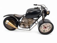 Dekoratif Route 66 Temalı Metal Saatli Motosiklet 44 cm