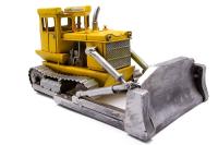Dekoratif Sarı Metal Buldozer Vintage Tasarım