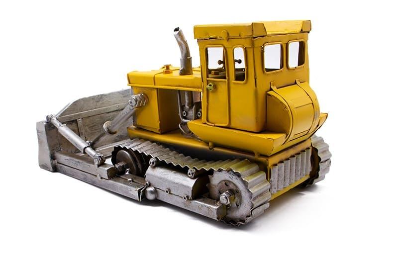 Dekoratif Sarı Metal Buldozer Vintage Tasarım