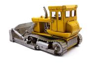 Dekoratif Sarı Metal Buldozer Vintage Tasarım