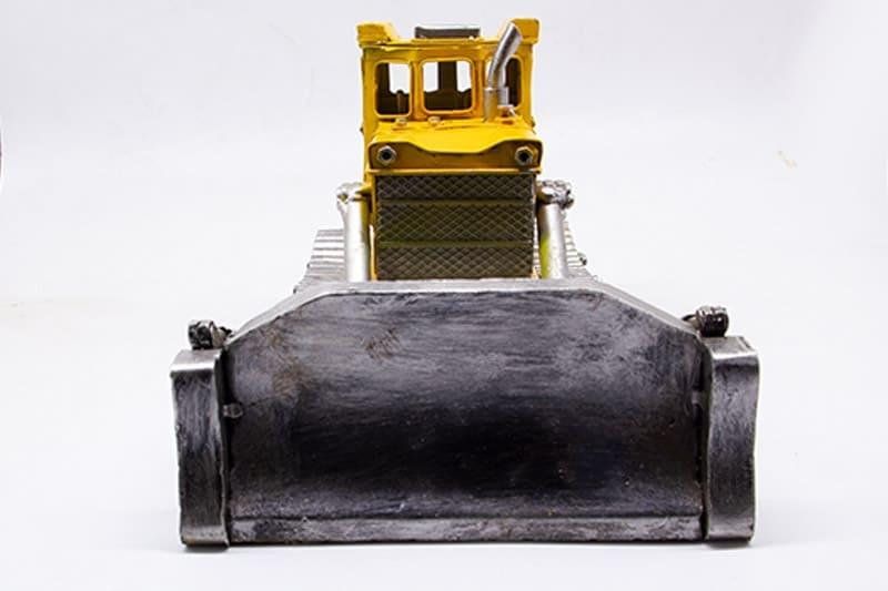 Dekoratif Sarı Metal Buldozer Vintage Tasarım