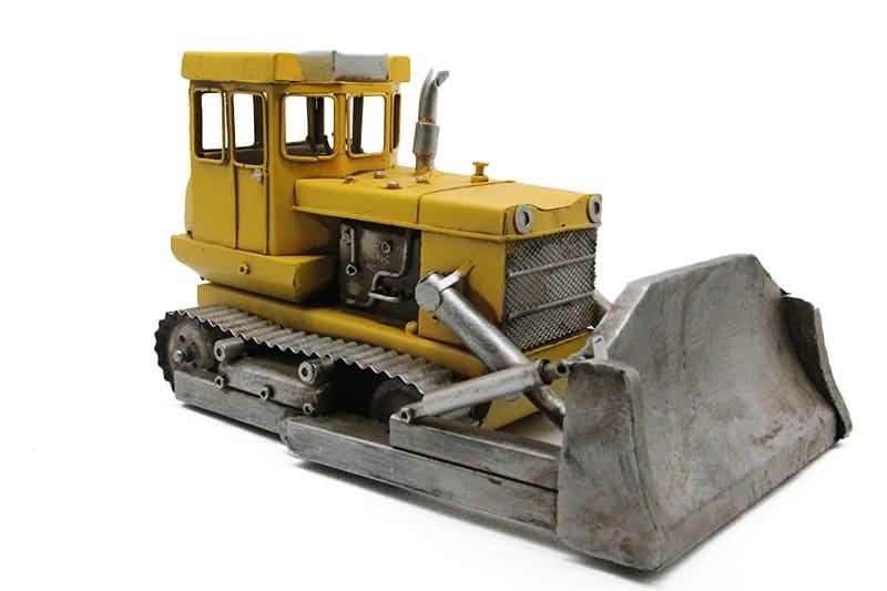 Dekoratif Sarı Metal Klasik Buldozer Vintage Tasarım Model 2