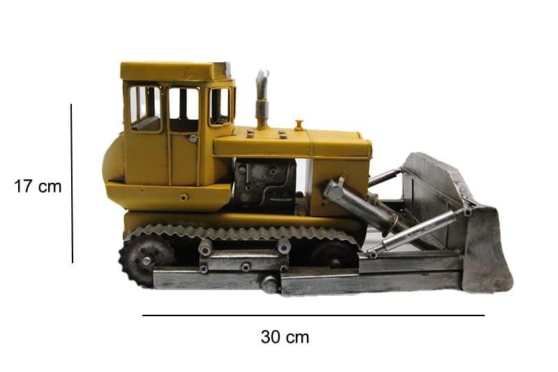 Dekoratif Sarı Metal Klasik Buldozer Vintage Tasarım Model 2