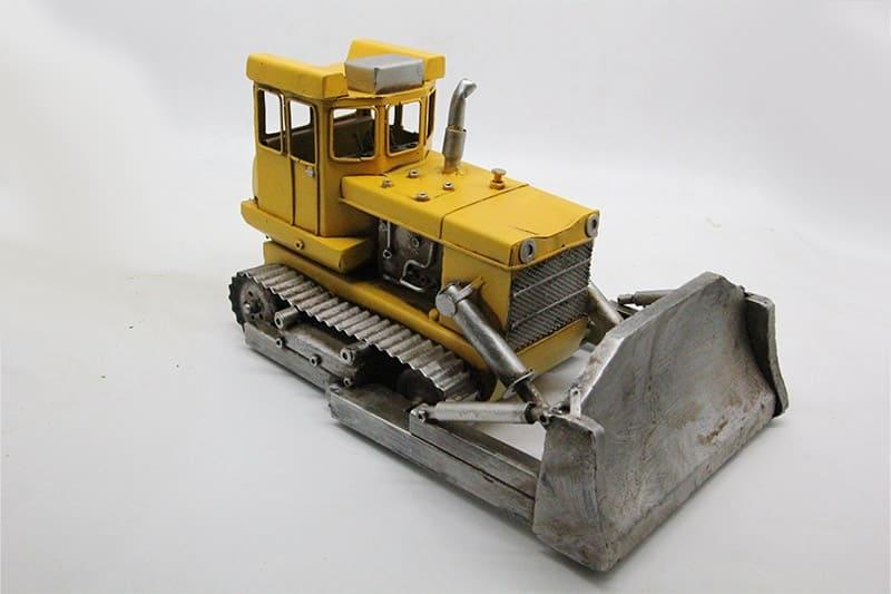 Dekoratif Sarı Metal Klasik Buldozer Vintage Tasarım Model 2