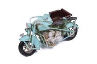 Dekoratif Su Yeşili Metal Sepetli Motosiklet Vintage Tasarım