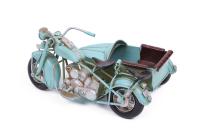 Dekoratif Su Yeşili Metal Sepetli Motosiklet Vintage Tasarım