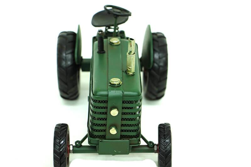 Dekoratif Yeşil Metal Traktör Vintage Tasarım