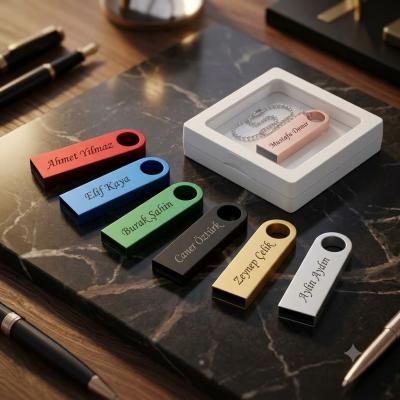 İsme ve Kuruma Özel Renkli Metal USB Bellek (Display Kutulu)