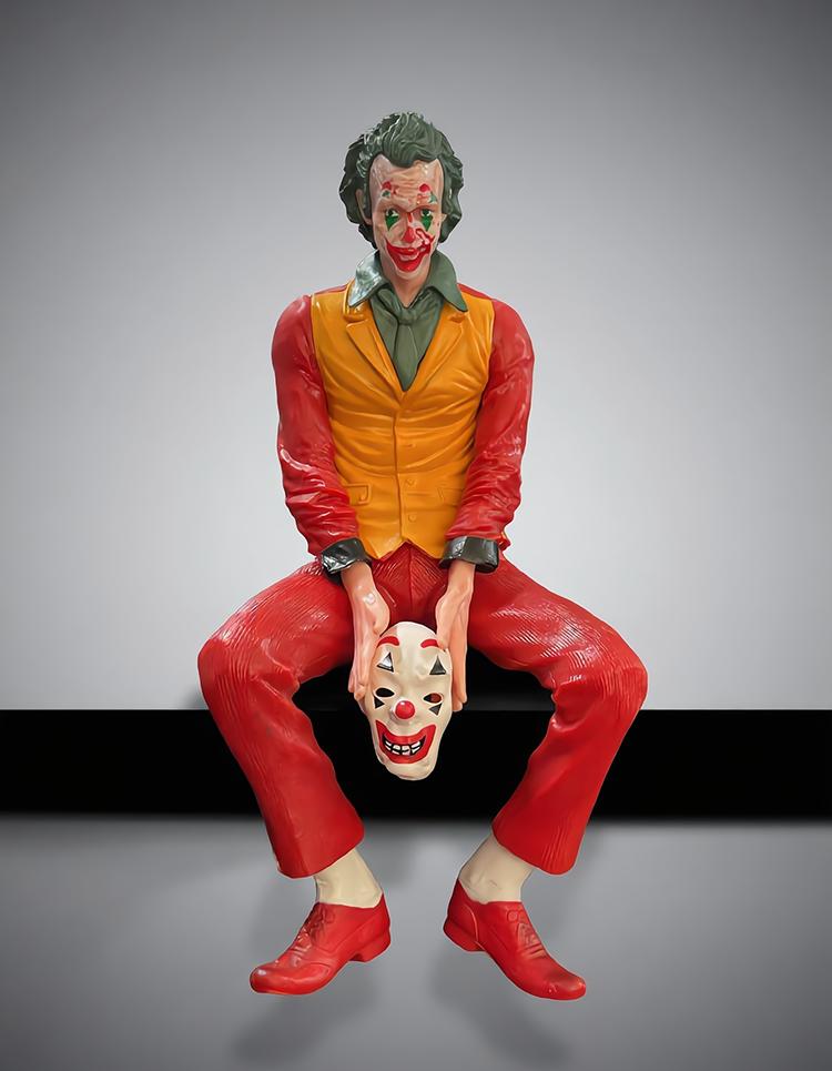 Joker Palyaço Maskeli Oturan Dekoratif Figür 15 Cm Alk6606