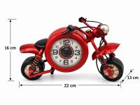 Kırmızı Metal Motosiklet Masa Saati Retro Tasarım