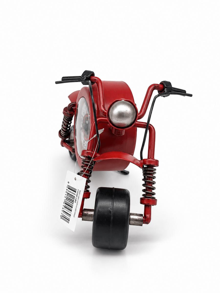 Kırmızı Metal Motosiklet Masa Saati Retro Tasarım