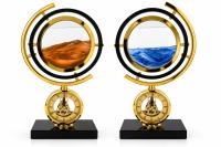 Lüks Tasarım Gold Dekoratif Kum Sanatı ve Masa Saati 