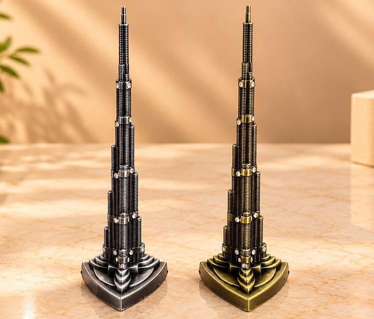 Metal Burj Khalifa Dekoratif Gökdelen Maketi Alk6168