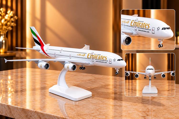 Metal Emirates Airbus Yolcu Uçağı Maketi Standlı Dekoratif  Alk6140