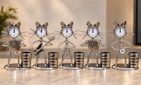 Metal Müzisyen Kedi Saatli Kalemlik Alk6229