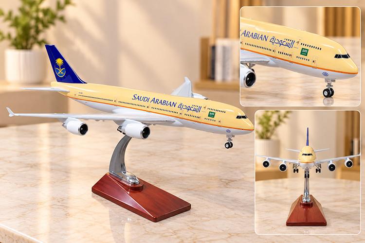 Metal Saudıa Aırlınes Yolcu Uçağı Maketi Standlı Dekoratif  Alk6155